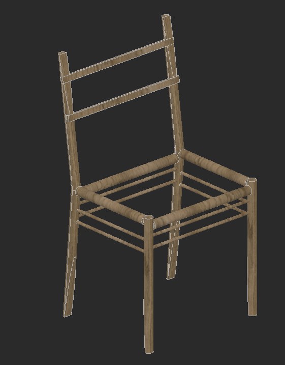 3D model of the chair frame