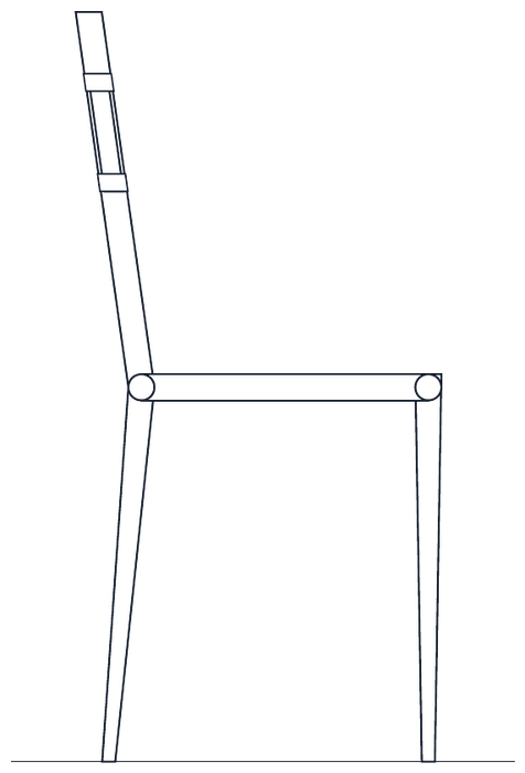 Side elevation of chair prototype 01