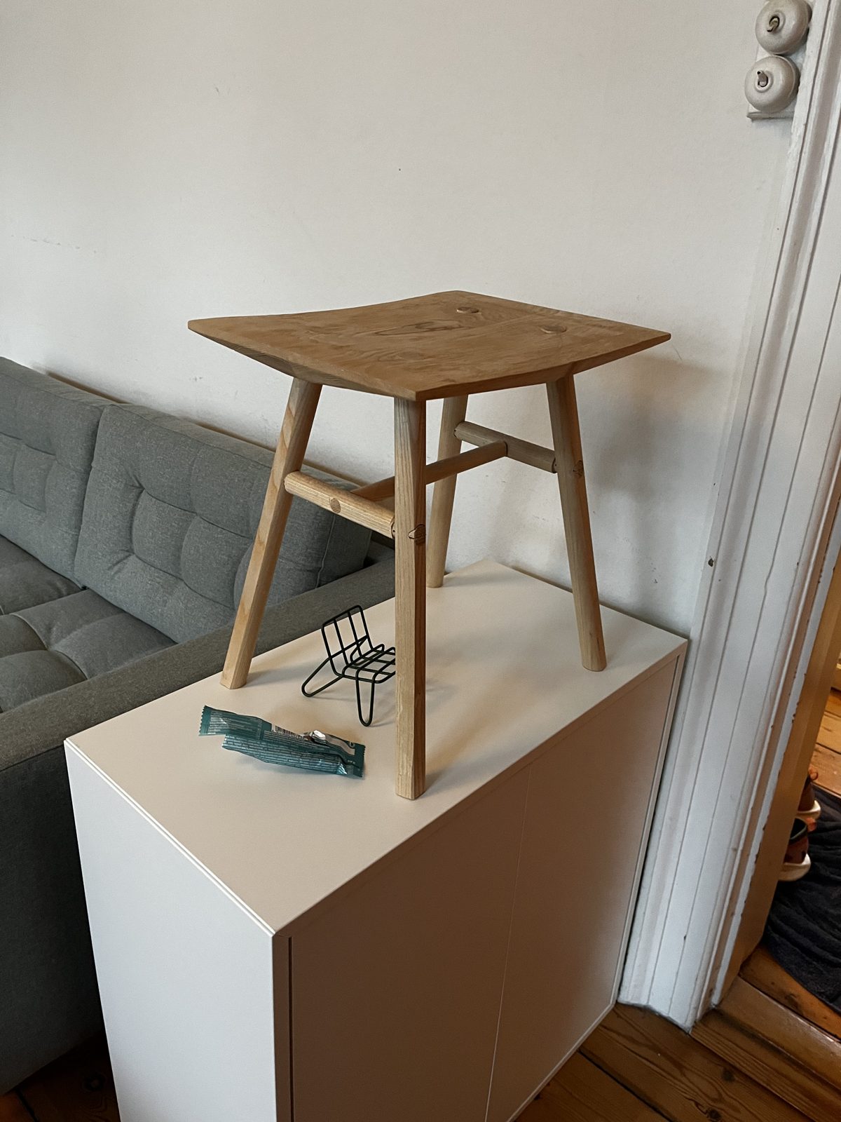 Prototype 02 with faceted legs and stretchers